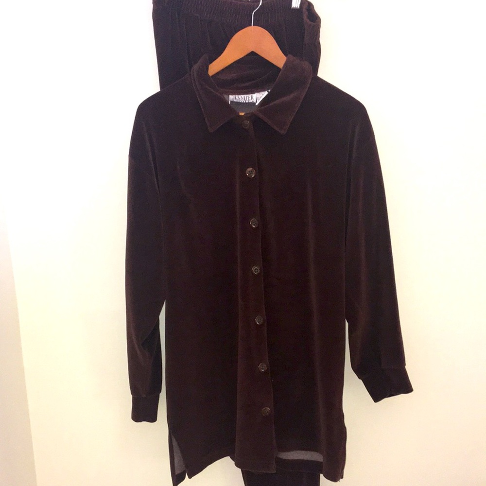 Vintage Brown Velour Lounge Set Size Large